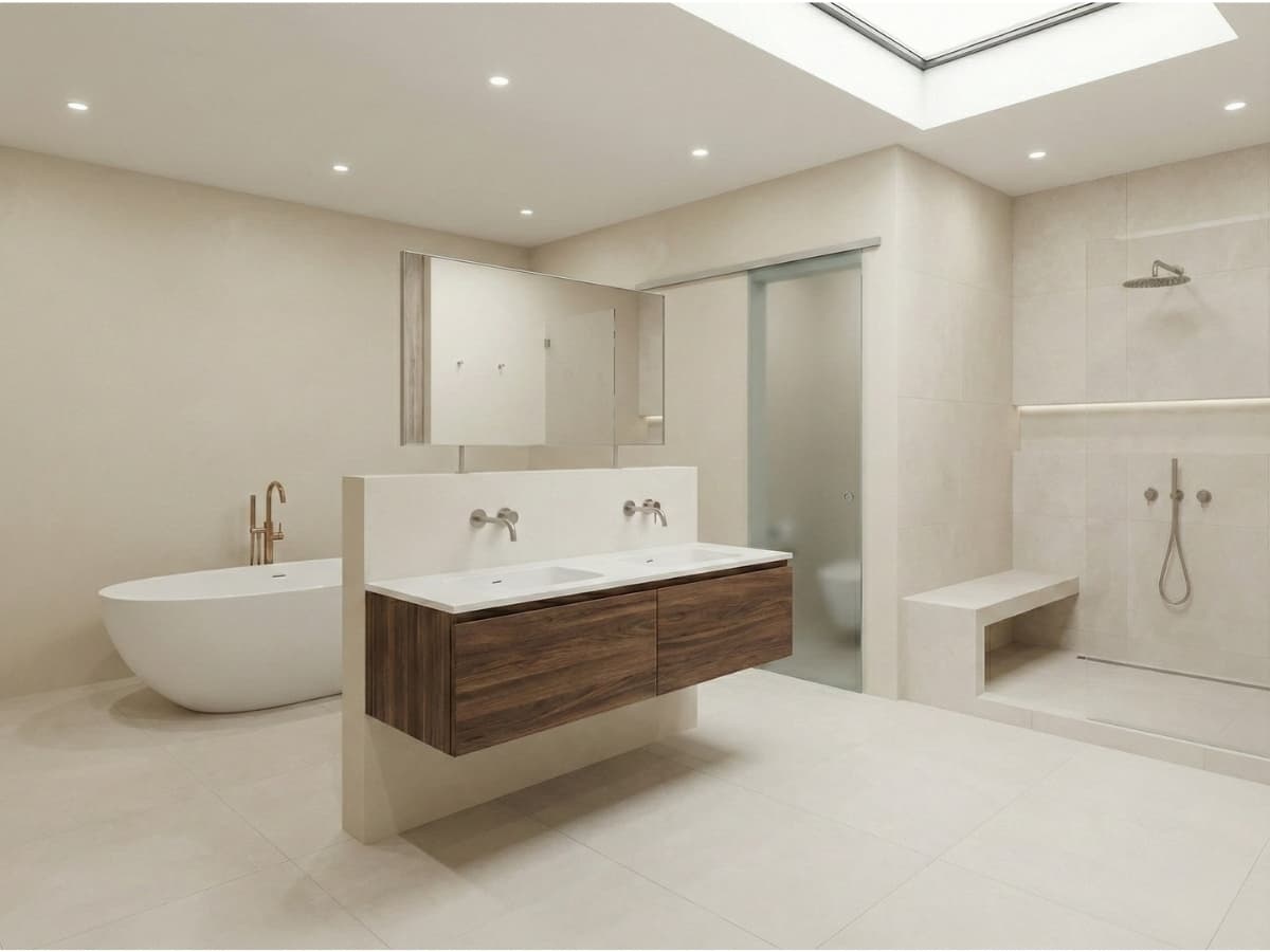 Modernes Badezimmer nach Sanierung